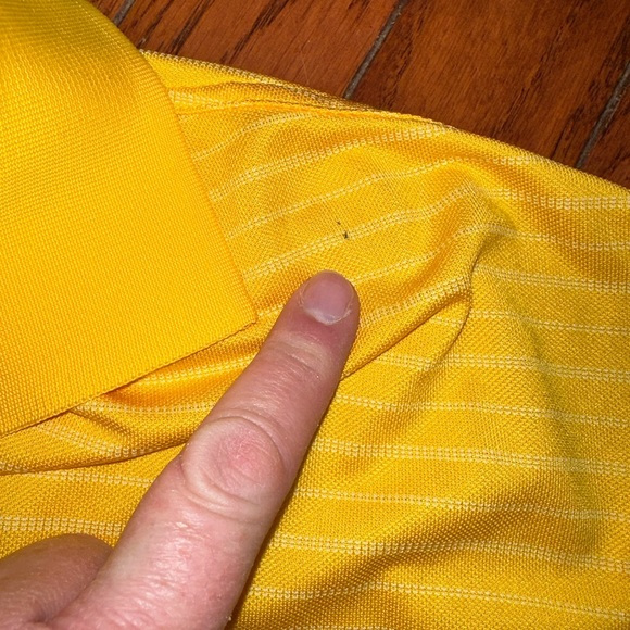 NIKE 💛 Golf Dri Fit Men’s Yellow Stripe Polo Sz XL - Picture 5 of 6